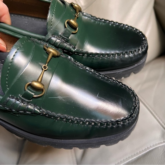 G.H.BASS Weejuns Lianna Burnish Lug Loafer 8 M Green Preppy Shoes Smart Casual - Picture 4 of 16